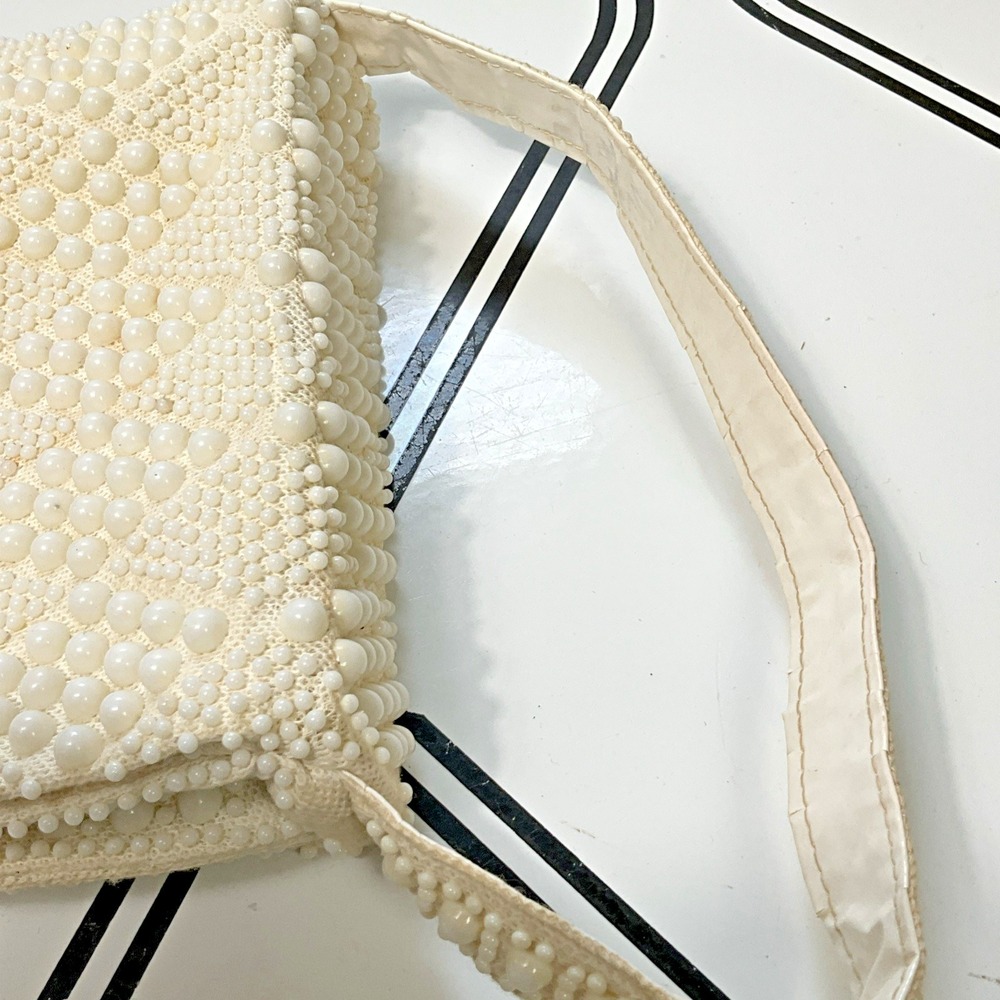 VTG Candy Dot Purse 1960s Plastic Beaded Handbag Pocketbook 2 Compartments - Picture 11 of 16